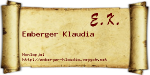 Emberger Klaudia névjegykártya